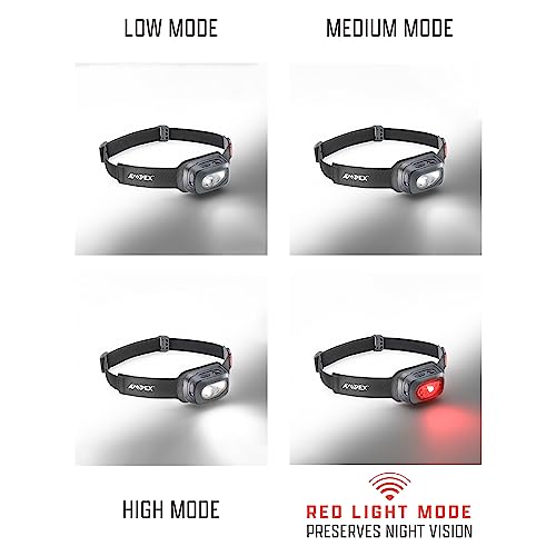 AMPEX Head Lamp - Comfortable, Waterproof Headlamp Rechargeable with Bright LED, 85h Runtime, Red Mode - Outdoor Use, Hiking, Backpacking - 300 Lumens - style: 300L Rechargeable Headlamp