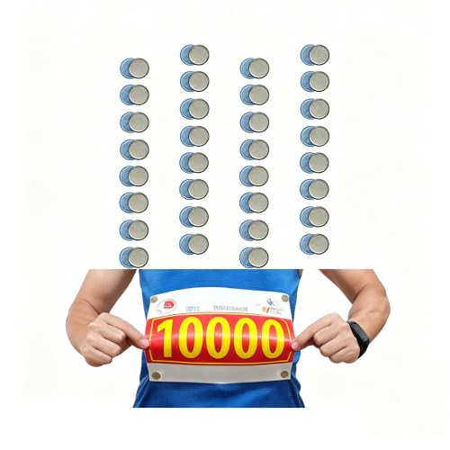 Magnetic Race Bib Clips, No-Puncture Bib Holders, 32 Pairs