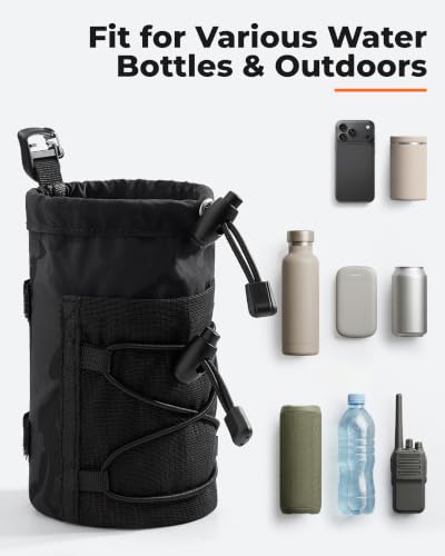 HowFly Water Bottle Holder for Backpack Molle Water Bottle Pouch Bag - color: Black Camo