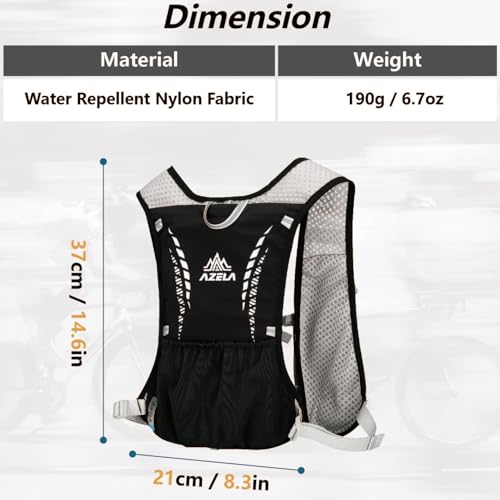 JEELAD Hydration Backpack Lightweight Vest for Hiking Trail Running Gear Cycling Marathon for Women Men - color: C - Black (7L) - with 1.5L PEVA Water Bladder