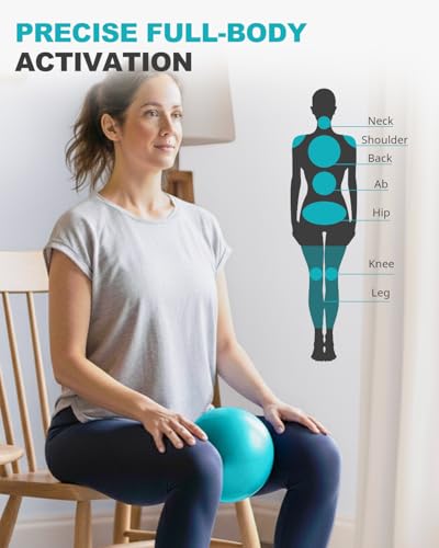 Trideer 9 Inch Pilates Ball with Inflation Straw, Small Exercise Yoga Ball - color: Turquoise