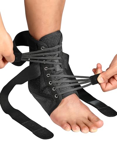 Quick Lace Up Ankle Brace for Men & Women with Removable Splints - size: X-Large