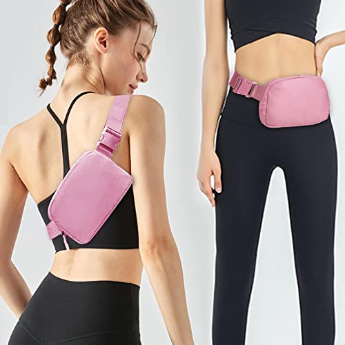 Amazerbst Fanny Pack, Everywhere Belt Bag,40 Inch Adjustable Strap for Women and Men,Waterproof - color: Pink