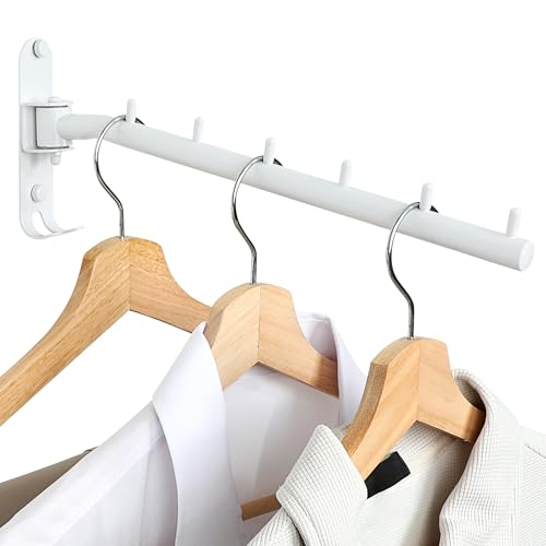 Alise Wall Mounted Clothes Drying Rack,Swivel Clothes Hanger,White,1Pcs - color: White, size: 5005J (1 Pack)