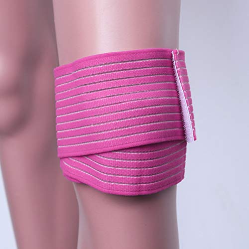 Wrist Brace Elastic Wrap Brace Sleeve Support 120cm Ankle Wrist Knee Calf Thigh Wraps Strap for Sports Gym Weightlifting Fitness Running Wrist Wraps - color: Pink