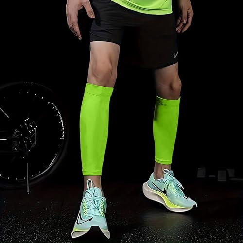 COUVER Unisex Long Leg Compression Sleeves - color: Neon Green, size: Large