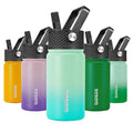 BJPKPK Insulated Water Bottle, 15oz Stainless Steel with Straw Lid - color: Mint, style: 15oz