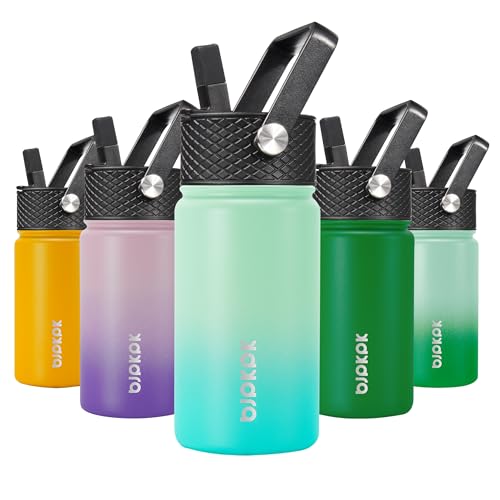 BJPKPK Insulated Water Bottle, 15oz Stainless Steel with Straw Lid - color: Mint, style: 15oz