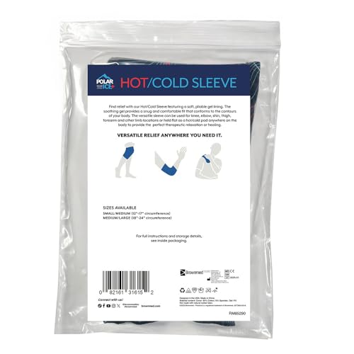 Brownmed Polar Ice Hot/Cold Therapy Sleeve, Soft Gel Lining, Small/Medium - size: S/M