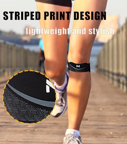 1 Pack Patellar Tendon Support Strap for Women and Men, Adjustable Knee Braces for Pain Relief for Tendonitis, Tennis, Running, Workout, Hiking(Black,One Size)