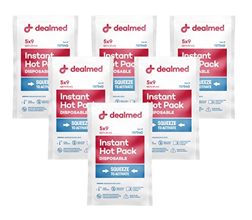 Dealmed Instant Hot Pack - Disposable, Single Squeeze - 6 Pack - size: 6 Pack