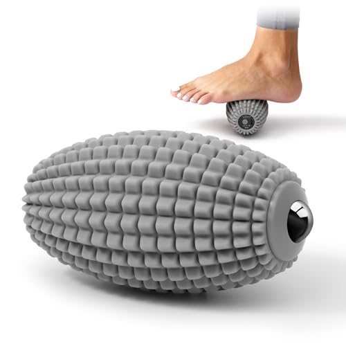 HODEMI Vibrating Massage Ball Roller with Rolling Head, 3 Speeds, Gray - color: Gray