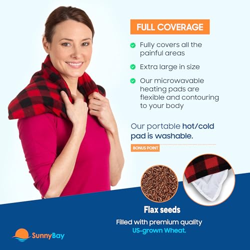 SunnyBay Extra Large Microwavable Heating Pad, 10x24 inch, 2.8 lb, Buffalo - color: Unscented Buffalo