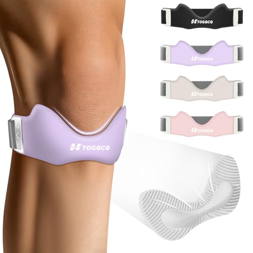 Patellar Tendon Support Strap, Knee Brace for Women & Men, Patella Band for Running Hiking Basketball Gym Fitness Tennis Badminton Cycling, Offers Relief from Meniscus Tear and Knee Pain - color: Purple