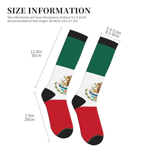 Compression Socks Knee High Circulation Support Socks For Women Men Athletic Running Work Hiking Cycling Travel - color: Mexico Flag