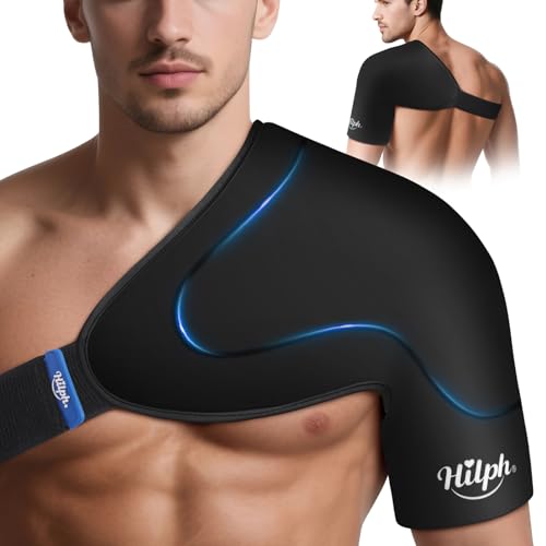 Hilph 3D Shoulder Ice Pack, Rotator Cuff Cold Therapy Wrap with Dual-Gel, L - size: Large