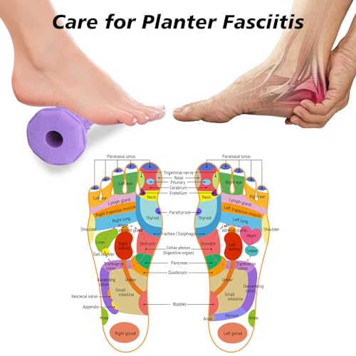Purple Foot Massager Roller for Plantar Fasciitis, Arch & Heel Pain Relief - color: Purple Combination