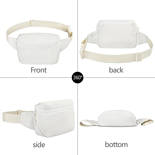 Fanny Pack Waist Belt Bag Fashion Fanny Women and Men Gift Waist Pack With Adjustable Strap For Travel Running 2L Beige - color: 2L Beige