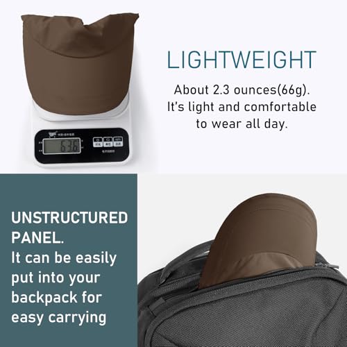 Waterproof Baseball Cap for Men Women UPF 50+ Quick-Dry Running Golf Hat - color: Coffee