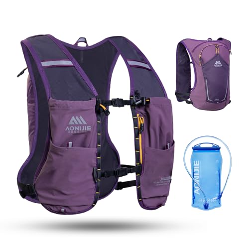AONIJIE Running Hydration Vest for Women Men 8L Hydration Backpack Hiking - color: Purple Kit