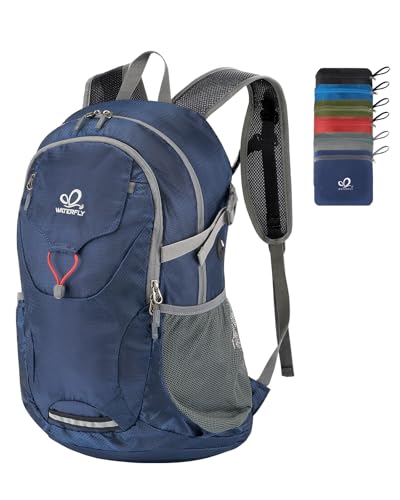 WATERFLY Lightweight Packable Hiking Backpack, 30L Day Pack Dark Blue - color: Dark Blue
