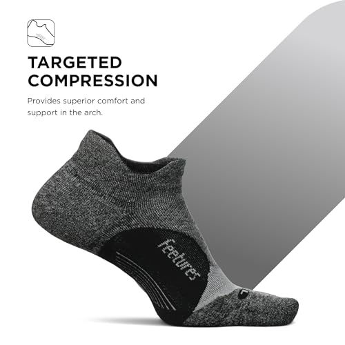 Feetures Elite Light Cushion No Show Tab Sock Wave - color: New Gray (1 Pair), size: Medium