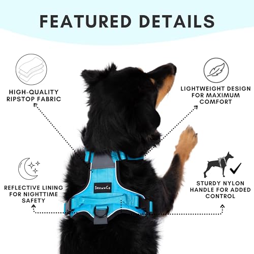 ShawnCo Basecamp Dog Harness, No-Pull Pet Vest (Oceanic Blue,XS) - color: Oceanic Blue, size: XS