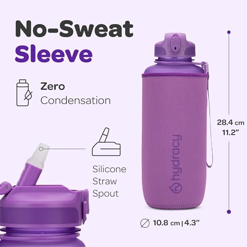 Hydracy 2L Large Water Bottle, Shatterproof, BPA Free Tritan Plastic, Leakproof, Zero Condensation, With Detachable Carry Strap, Spillproof Lid, Convenient Silicon Spout, Recommended for Gym, Yoga - color: Berry Blue, size: 64 oz