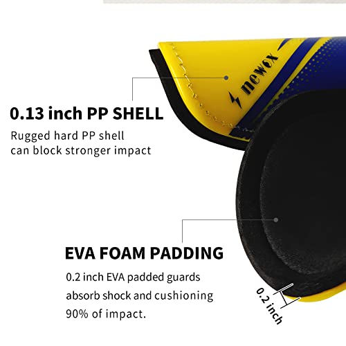 Newox Soccer Shin Guards for Kids Youth Toddler - color: Yellow+Blue, size: Medium