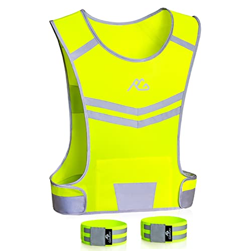 Reflective Running Vest Gear Cycling Motorcycle Reflective Vest,High Visibility Night Running Safety Vest - size: Medium