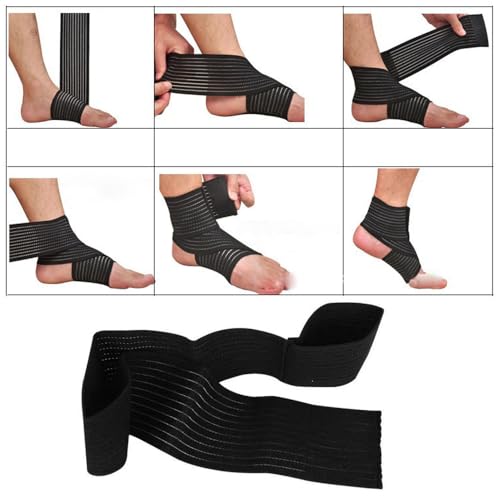 2 Pack Ankle Brace Compression Sleeve Support Adjustable Elastic Ankle Wraps for Ankle Sprains Fractures Pain Relief Chronic Plantar Fasciitis Sports Activities Football Volleyball Basketball
