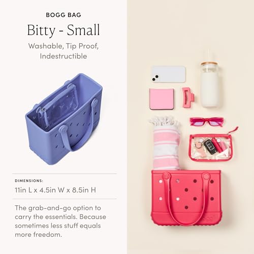 BOGG BAG Bitty Small Tote – 11” x 8.5” x 4.5” – Essential Bags for Beach, Pool, Boat, Sports, Tailgating, Cruise, Travel - color: Pretty as a Periwinkle