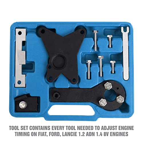 OEMTOOLS 27408 Timing Tool Set for 1.2L and 1.4L 8V Engines, Compatible with Fiat and Ford, Timing Tool Kit with Belt Tensioner Tool, Camshaft Pulley Holder, Crankshaft Kit, Small Engine Tools Set