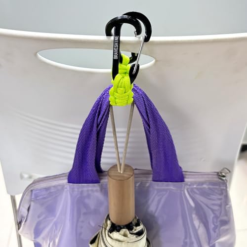 BRAVESHINE Paracord Keychain Carabiner Clip | D Ring Hanger Lanyard Hook - color: Green