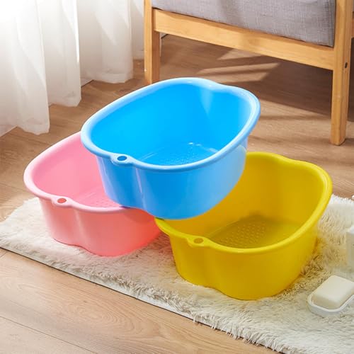 AXLOFO® Foot Soaking Tub Large Size Foot Basin, Feet Soaking Tub with Massage Acupoint, Pedicure Feet Soak Basin Plastic Bucket for Women and Men (2pcs-pink-blue) - color: 2pcs-pink-blue
