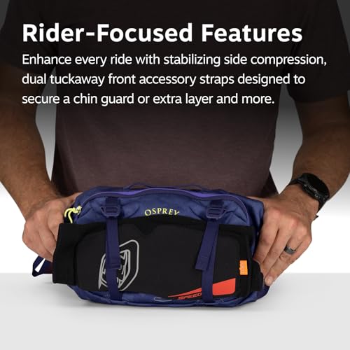 Osprey Seral Biking Waist Pack with Hydraulics Reservoir for Men & Women, Hydration Belt with Water Bladder - color: Botswana Purple Dust Print, style: 4l