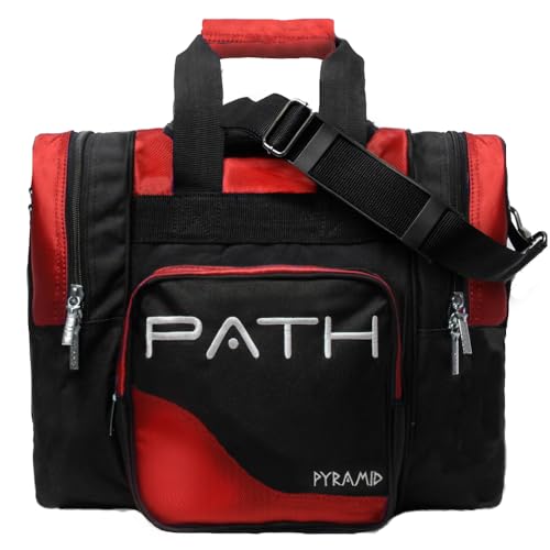 Pyramid Path Pro Deluxe Single Bowling Ball Tote - Holds One Ball, One Pair Shoes Up to Mens 15 - color: Red