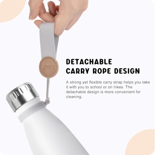 9 oz Small Stainless Steel Insulated Water Bottle for School,White - color: White, size: 9 Ounces