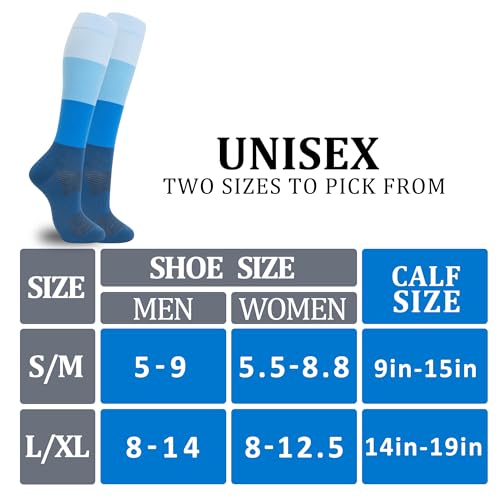 fenglaoda 3 Pairs Compression Socks for Women & Men Knee High Nurse Pregnant Cute Medical Running Travel Athletic - color: 00-3pairs-04, size: Small-Medium