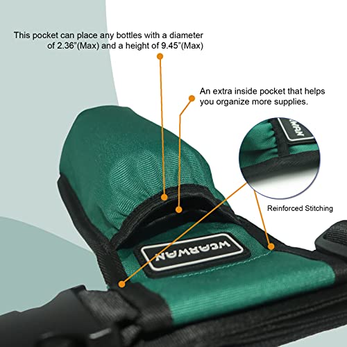 Massage Oil Holster, Adjustable and Durable Massage Holster, Bag only, Bottle not Included - color: Dark Green