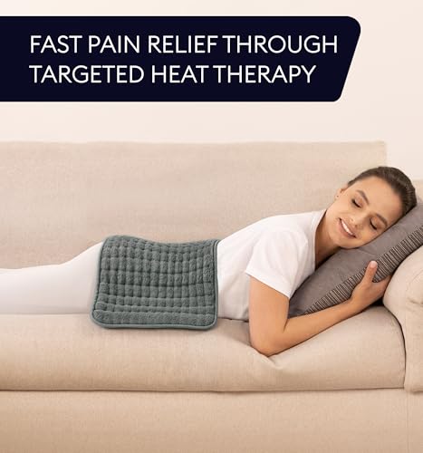 GENIANI Heating Pad, Electric Throw, Heating Pad for Back, 24x12 Inch - color: Chinchilla Gray/Gray, size: 12" x 24"