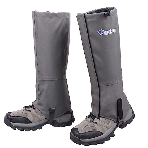 Azarxis Hiking Gaiters for Outdoor Hunting Walking Backpacking Women Men Ankle Leg Guard Boot Legging Cover Snow Waterproof - color: #01 Dark Grey
