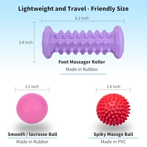 Purple Foot Massager Roller for Plantar Fasciitis, Arch & Heel Pain Relief - color: Purple Combination