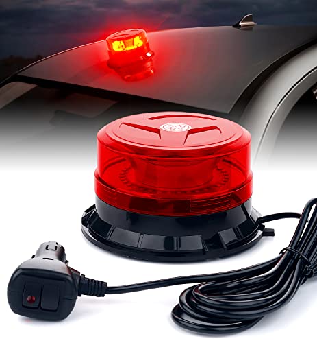 LUMENIX LED Rooftop Mini Beacon Lights Bar, Red - color: Red