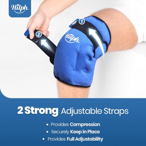 Hilph Ice Pack for Knee Pain Relief, Z-Shaped for Bendable & 360° Coverage - color: Blue