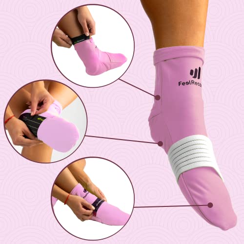 Ice Pack Socks for Feet Coolers - Reusable Hot&Cold Therapy Socks w/Compression Straps - Cold Gel Pack for Neuropathy, Foot Pain, Plantar Fasciitis & Sprains - Cooling Socks for Hot Feet for Gout - size: S/M, style: Pink