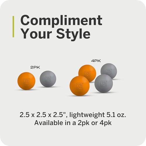 TRIGGERPOINT Foundation Massage Therapy Balls – Medium-Density Ball Massager for Back & Foot Pain Relief, Trigger Point Myofascial Tool for Yoga, Exercise & Physical Therapy, Grey/Orange, 2 Pack - style: 2 Pack