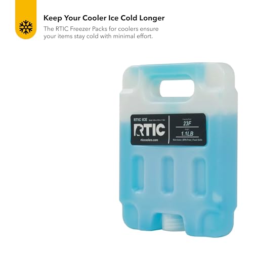 RTIC Refreezable Reusable Cooler Ice Packs Cold Ice Chest Pack Long-Lasting Break-Resistant for Food, Drink, Travel and Storage, 2 Pack - size: Small
