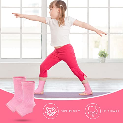 Haysandy 4 Pcs Kids Ankle Brace Support, Pink, 10-15 Years - color: Pink, size: 10-15 Years