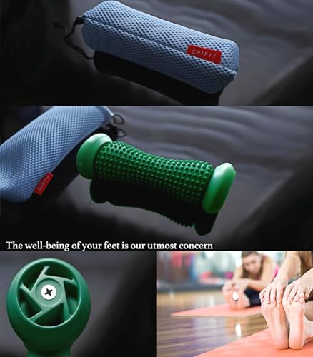 ChiFit Manual Foot Massager Roller for Plantar Fasciitis Relief, Portable Deep Tissue Muscle Massage Roller for Foot Arch and Heel Pain, Effective Reflexology Tool Relax The Nerves (Dark Green) - color: Dark Green